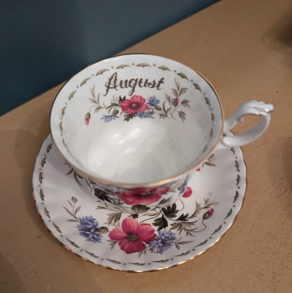 Flower Of The Month August Teacup and Saucer Set